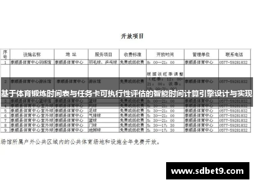 基于体育锻炼时间表与任务卡可执行性评估的智能时间计算引擎设计与实现