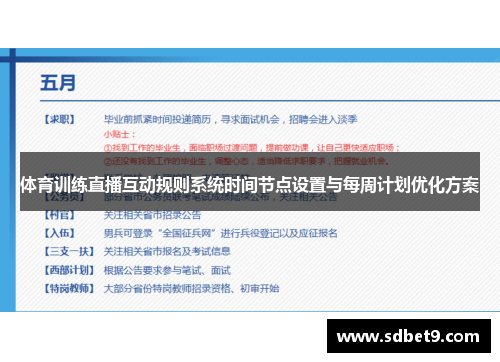 体育训练直播互动规则系统时间节点设置与每周计划优化方案